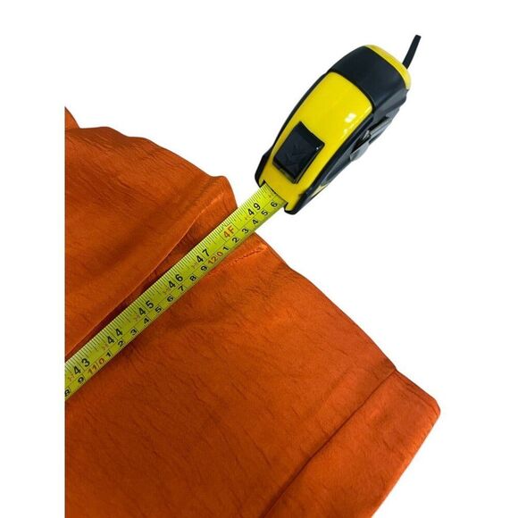 Zara Womens Midi Dress M Orange Sleeveless satin effect Side Slit 2544/313 NWT - Picture 9 of 10